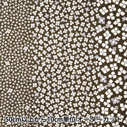 [From quantity 5] Fabric 『Sheeting3 soft-processed palette 3 flower khaki 144-8049-C3]