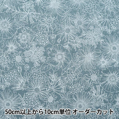 [来自数量5] 织物 “ 60贷款花园软质地织物 蓝色灰色x白色60la-fg24-n”