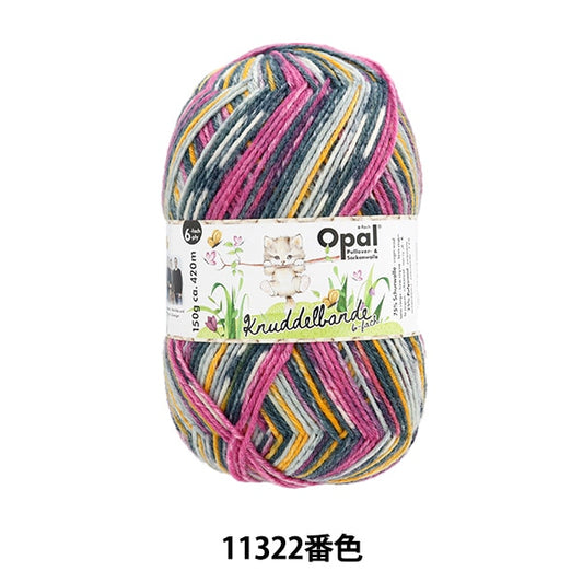 袜子纱线 纱线 “ Kunudel Band 6ply 11322颜色”蛋白石蛋白石