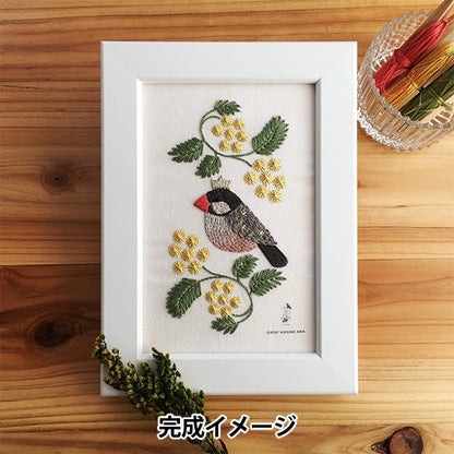 刺绣套件“ ikimono and thread食谱鸟和含羞草普通鸟”零件和平