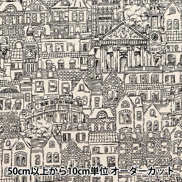 [From quantity 5] Fabric "Cotton hemp canvas home town black CLCHOME-BK"