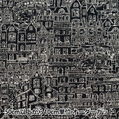 [From quantity 5] Fabric "Cotton hemp canvas home town black bass CLCHOME-BKB"