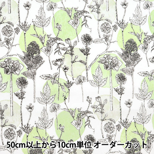 [From quantity 5] Fabric "Hibiya Hanadai Florist Pattern Sheeting Geometric dot pattern green HBY-10007-GR]