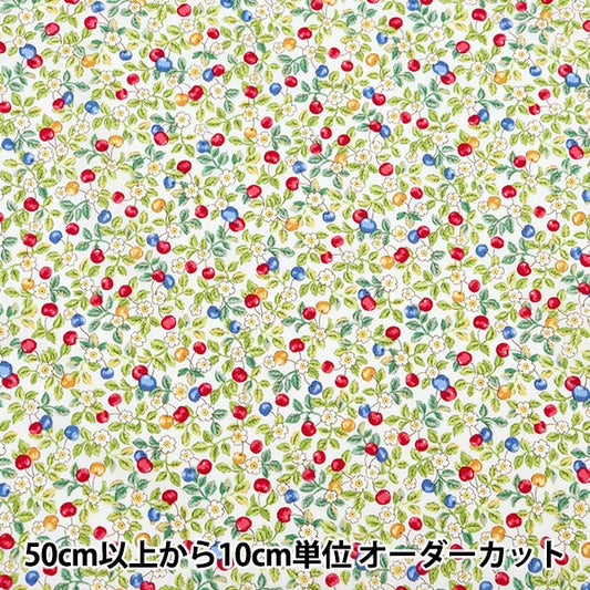 [From quantity 5] Fabric "Broad Find My Wooden Fruit Beige x Blue AP41405-2B"