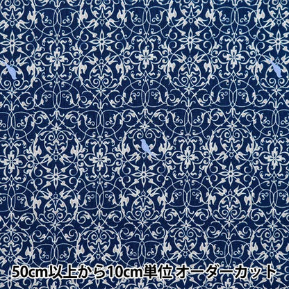[From quantity 5] Fabric 『Scare Print Victorian Garden Blue SP3500-2D]
