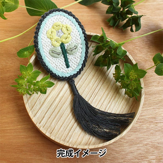 PIECE embroidery kit "k.omono (komono) embroidery kit Ichirin frame brooch SKY Gray PHC-116-2"
