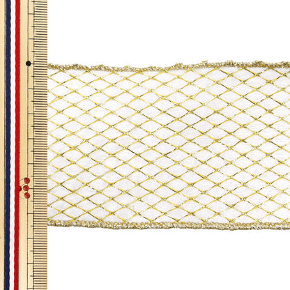 [From quantity 5] Ribbon "Mesh bell bed about 6.5cm width white 2nd color 9327" AOYAMARIBBON AoyamaRibbon