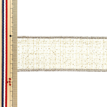 【数量5から】 リボン 『ジャパネスク 約3.8cm幅 ホワイト 2番色 9349』 AOYAMARIBBON 青山リボン