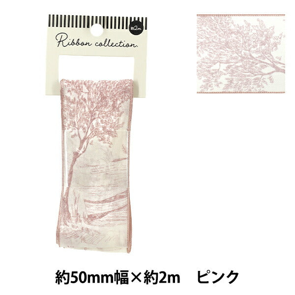 絲帶 《印刷》絲帶 特瓦尔德朱伊2025约宽50mm×长2m粉红色YRC2522-50"