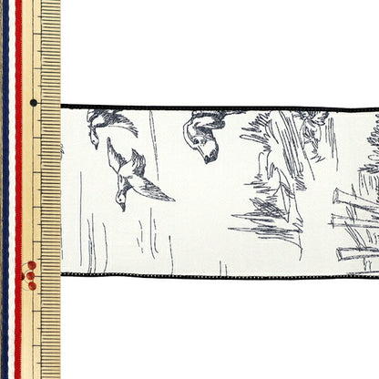 絲帶 《印刷》絲帶 特瓦尔德朱伊2025约宽50mm×长2m海蓝色YRC2522-50"