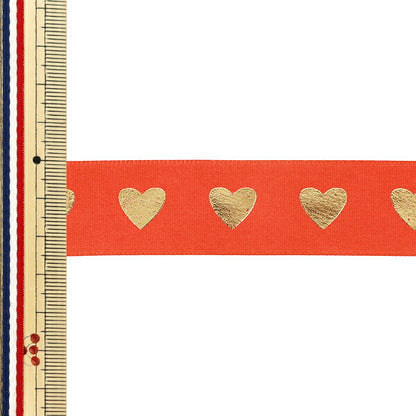 Ribbon "Food stamping"Ribbon Heart 2025 Approx. 25mm wide x 3m long Red YRC2543-25"