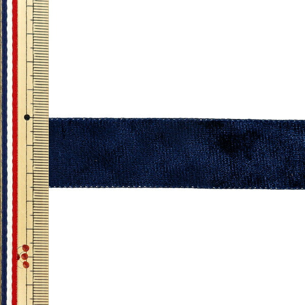 Ribbon "Velour"Ribbon 2025 Approx. 25mm wide x 2m long Navy YRC2544-25"