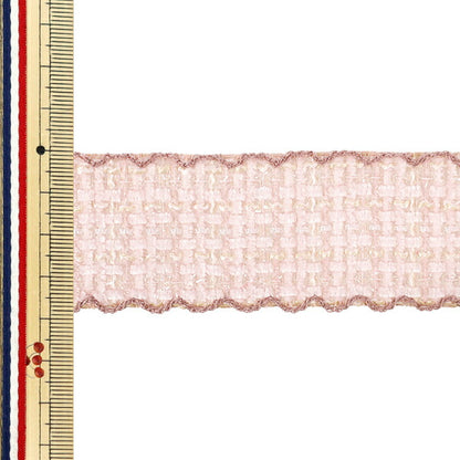 Ribbon "Naminami"TweedTape 2025 Approx. 38mm wide x 2m long Pink YRC2528-38"
