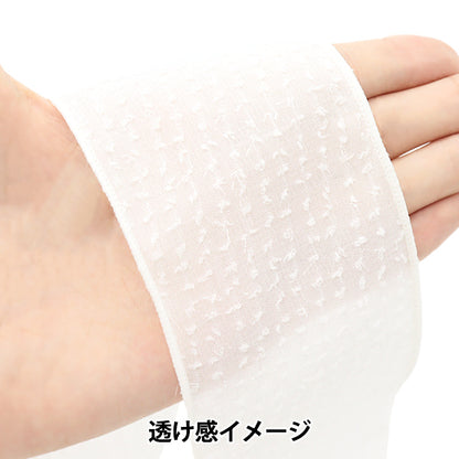 【数量5から】 リボン 『ドットシフォンリボン 約6.5cm幅 1番色 K251T-TPY14』