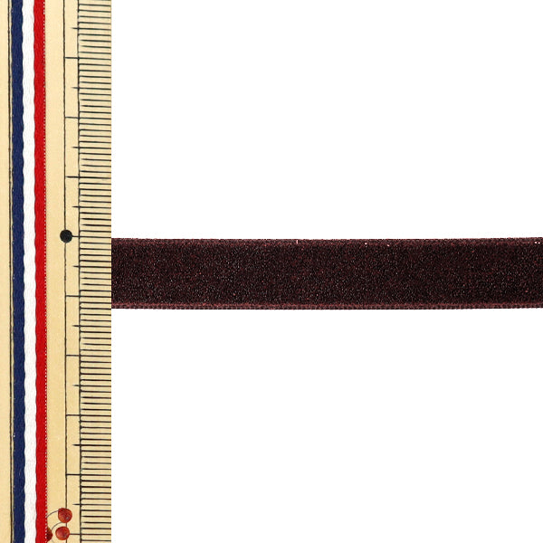 【数量5起】 絲帶 金属单面天鹅绒絲帶 约12mm宽19号色UR-3500"