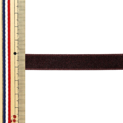 【数量5起】 絲帶 金属单面天鹅绒絲帶 约12mm宽19号色UR-3500"