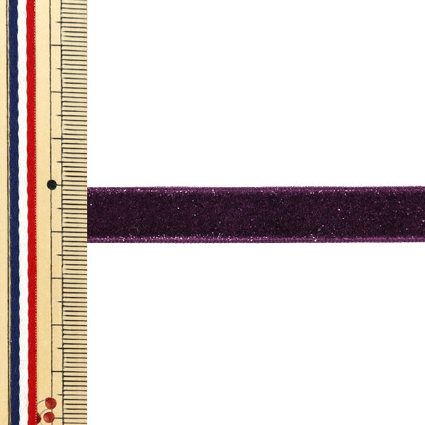 【数量5起】 絲帶 金属单面天鹅绒絲帶 约12mm宽88号色UR-3500"