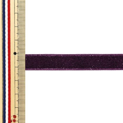 【数量5起】 絲帶 金属单面天鹅绒絲帶 约12mm宽88号色UR-3500"