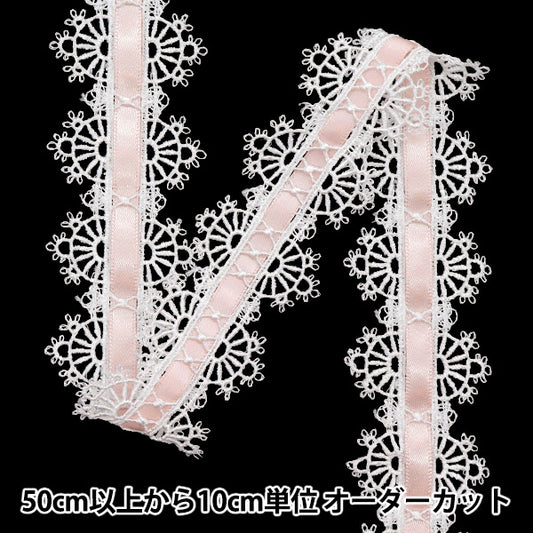 [Quantity starting from 5] Chemical Race ``ChemicalRibbonLace Approx. 3.5cm wide Smoke Pink FR2404"