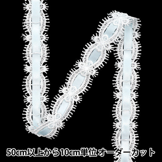 【数量5】化学竞赛“化学”絲帶花边约2厘米宽浅蓝色FR2406"