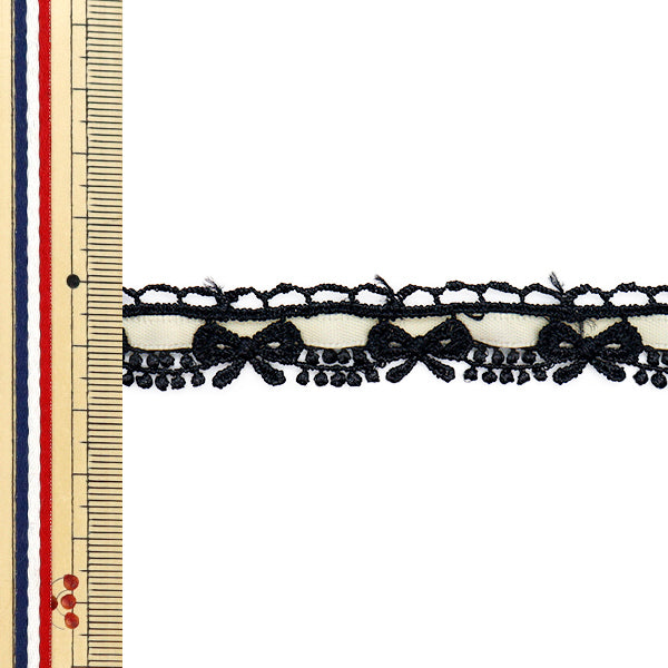 [Quantity starting from 5] Chemical Race ``ChemicalRibbonLace Approx. 1.5cm wide Black x Ivory FR2408"