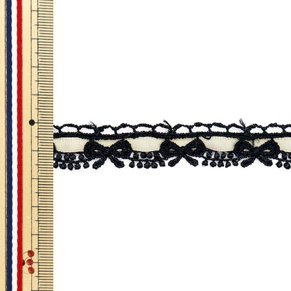 [Quantity starting from 5] Chemical Race ``ChemicalRibbonLace Approx. 1.5cm wide Black x Ivory FR2408"