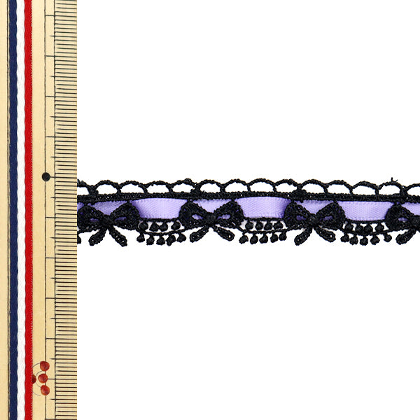 [Quantity starting from 5] Chemical Race ``ChemicalRibbonLace Approx. 1.5cm wide Black x Light Violet FR2408"