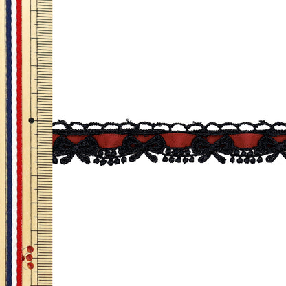 [Quantity starting from 5] Chemical Race ``ChemicalRibbonLace Approx. 1.5cm wide Black x Wine FR2408"
