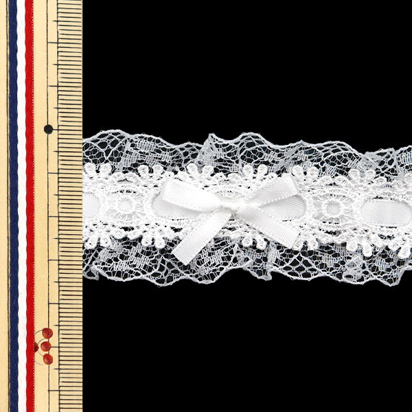 [Quantity starting from 5] RaceRibbonTape "RibbonDecorative lace approx. 3.5cm wide white FR2409"