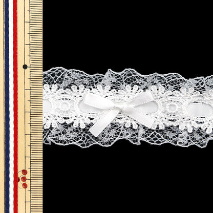 [Quantity starting from 5] RaceRibbonTape "RibbonDecorative lace approx. 3.5cm wide white FR2409"