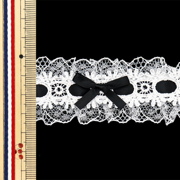 [Quantity starting from 5] RaceRibbonTape "RibbonDecorative lace approx. 3.5cm wide Black FR2409"
