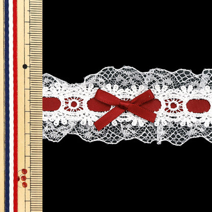 [Quantity starting from 5] RaceRibbonTape "RibbonDecorative lace Approx. 3.5cm wide Wine FR2409"