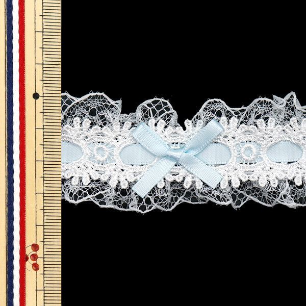 [Quantity starting from 5] RaceRibbonTape "RibbonDecorative lace Approx. 3.5cm wide Light blue FR2409"