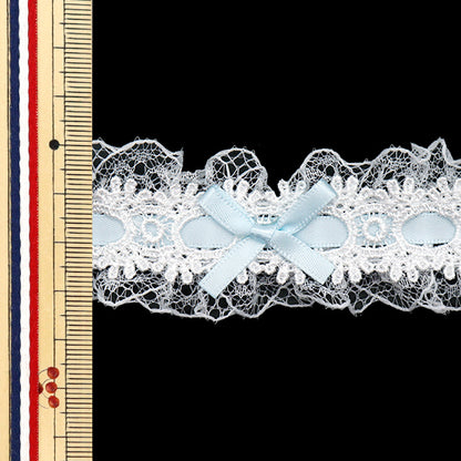 [Quantity starting from 5] RaceRibbonTape "RibbonDecorative lace Approx. 3.5cm wide Light blue FR2409"