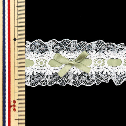 [Quantity starting from 5] RaceRibbonTape "RibbonDecorative lace Approx. 3.5cm wide Glass Green FR2409"
