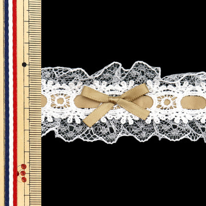 [Quantity starting from 5] RaceRibbonTape "RibbonDecorative lace Approx. 3.5cm wide Camel FR2409"