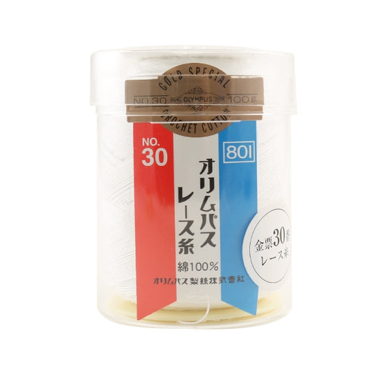 钩编线 『Olympus钩编线 黄金票＃30 100G 801（白色）数字” Olympus