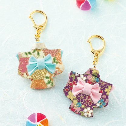 Work kit "Japanese mini-kimono key chain made without sewing" Panami Panami Takagi fiber