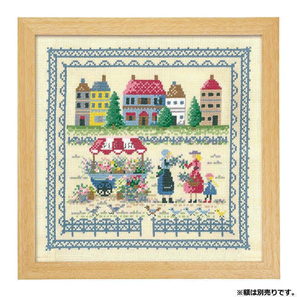 Embroidery kit "Ono Megumi Cushion Street Scenery 6058" Olympus