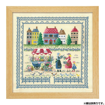 Embroidery kit "Ono Megumi Cushion Street Scenery 6058" Olympus