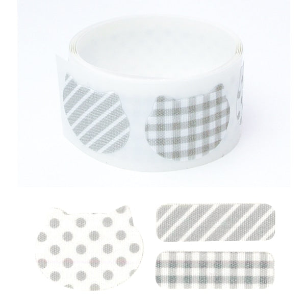 お名前ラベルシール 『Fabric Label (ファブリックラベル) キャットグレイ 11-230』 KAWAGUCHI カワグチ 河口