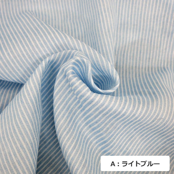 [来自数量5] 织物 “牛仔布风格双层纱布 （双纱布）条纹AP-25501-2 B老蓝色]