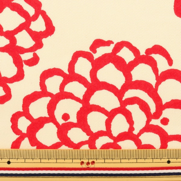 [From quantity 5] Fabric "Twill printFabric Dariya pattern UP5540 Fabric Cloth cotton admission interior x Aka] COTTON KOBAYASHI