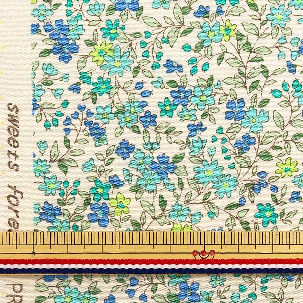 [From quantity 5] Fabric "Cotton Kobayashi BroadprintFabric Flower pattern KTS2704 Enrollment admission blu "