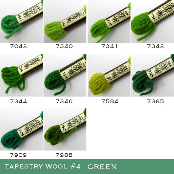 Embroidery thread "DMC No. 4 Embroidery Thread Tapestry Wool Green 7342" DMC Diements