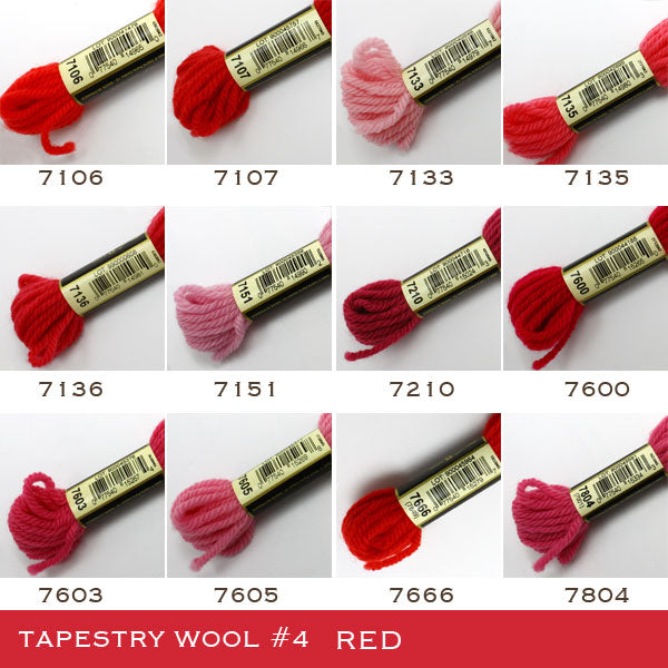 Embroidery thread "DMC No. 4 Embroidery Thread Tapestry Wool Red / Pink 7133" DMC Dewems