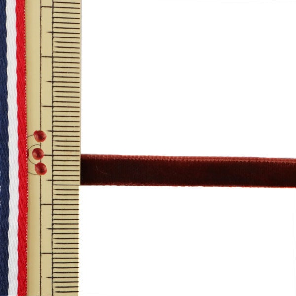 リボン 『1反売り ベルベットリボン 6mm幅×約5m巻 850-2843番色 (茶)』