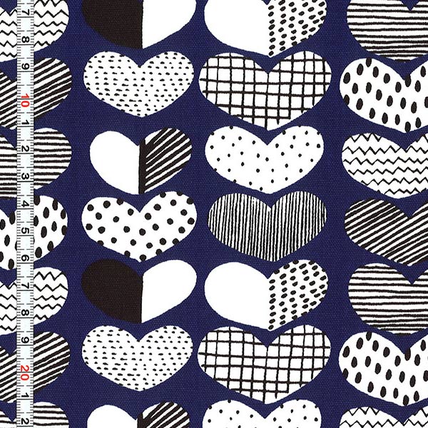 [From quantity 5] Fabric "Kippis (Kippis) Oxford Heart A KPO-17a]