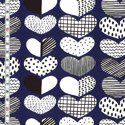 [From quantity 5] Fabric "Kippis (Kippis) Oxford Heart A KPO-17a]