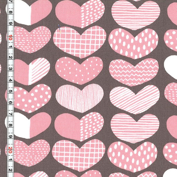[From quantity 5] Fabric "Kippis (Kippis) Oxford Heart BPO-17B]